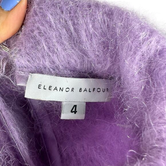 ELEANOR BALFOUR Pastel Purple Mohair Blend Sweater Women's Size 4 - Picture 6 of 11